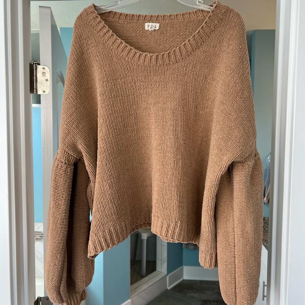 POL Warm Brown Crew Neck Sweater